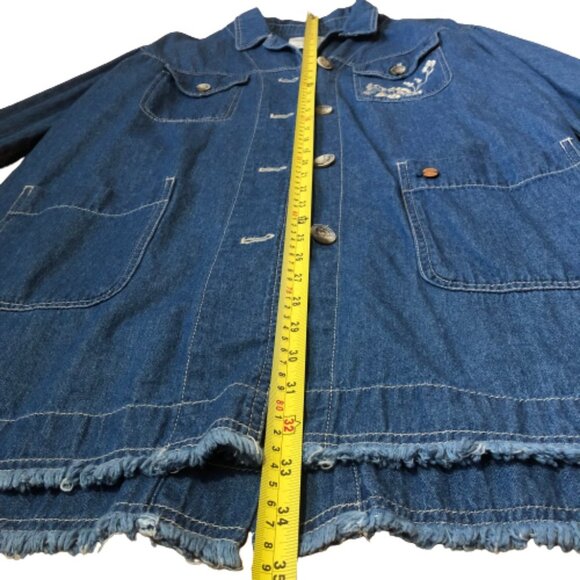 Thursday Island Urban Vintage long soft denim embroidered jacket, blazer - Picture 15 of 16